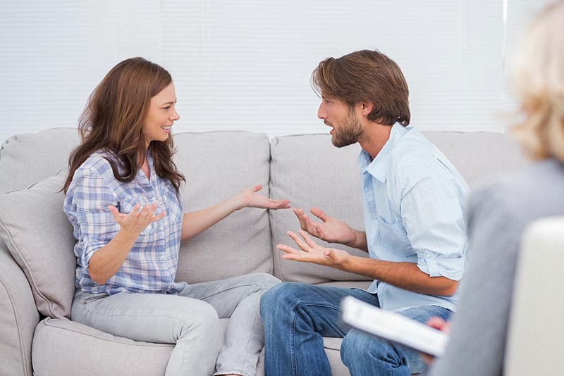 couple arguing in counseling